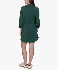 Ruby Rd. Petite Stripe Trim Drawstring Waist Dress