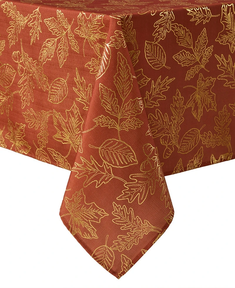 Lenox Metallic Falling Leaves Foil Rectangular Tablecloth, 60" x 102"