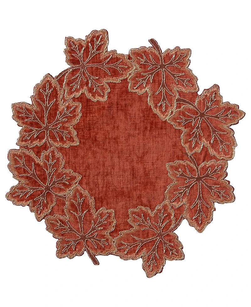 Lenox Lurex Leaves Velvet Round Placemat, 15" x 15"