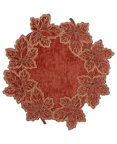 Lenox Lurex Leaves Velvet Round Placemat, 15" x 15"