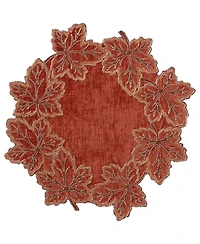 Lenox Lurex Leaves Velvet Round Placemat, 15" x 15"