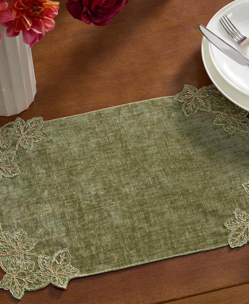 Lenox Lurex Leaves Velvet Rectangular Placemat, 13" x 19"