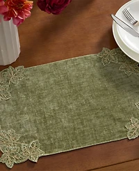 Lenox Lurex Leaves Velvet Rectangular Placemat, 13" x 19"