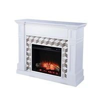 Augusta Home Darvingmore Criss Cross Fireplace with Marble Surround