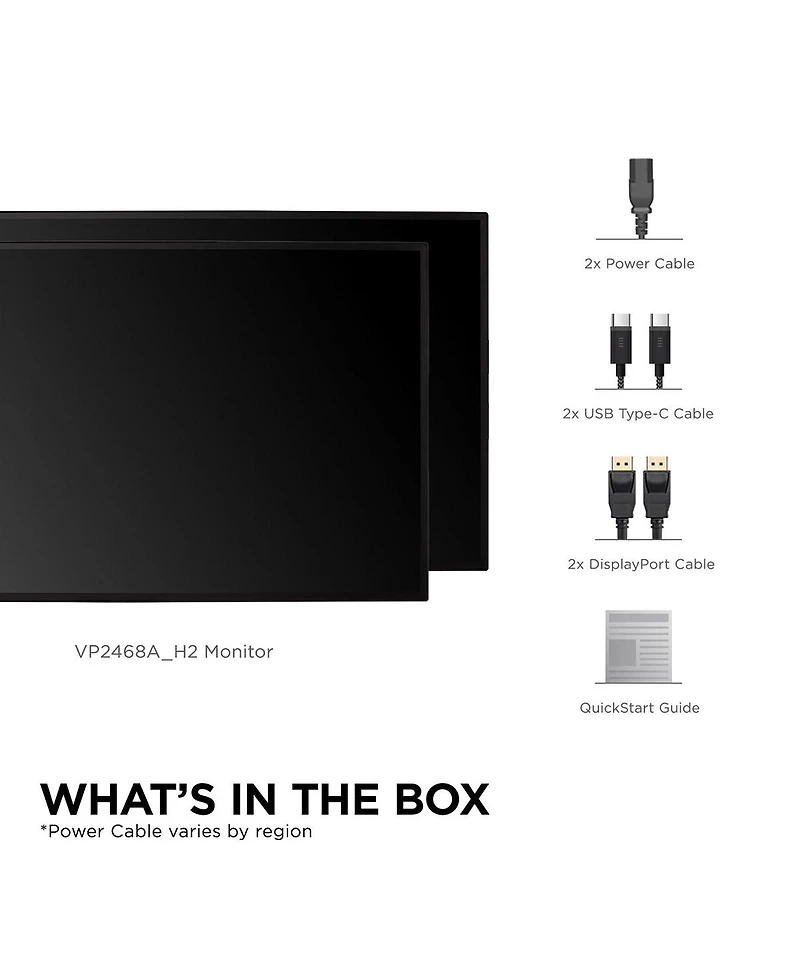 ViewSonic VP2468a_H2 24" Full Hd Ips Pantone Validated Usb-c Docking Computer Monitor, 2-Pack