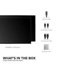 ViewSonic VP2468a_H2 24" Full Hd Ips Pantone Validated Usb-c Docking Computer Monitor, 2-Pack