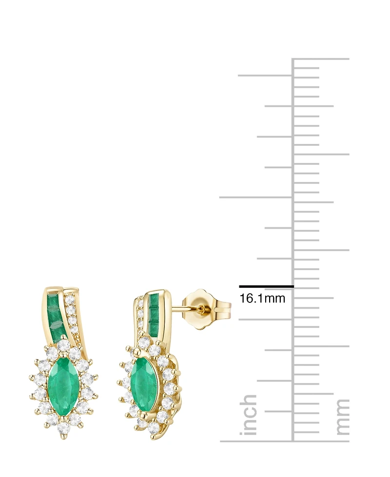 Macy's Ruby (3/4 ct. t.w.) & Diamond (3/8 Earring 14k Yellow Gold