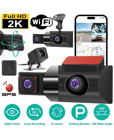 Neewer 2K Night Vision 3-Channel Dash Cam
