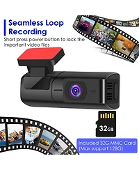 Neewer 2K Dash Cam with WiFi App Control, Night Vision, Loop Recording, 32G Card