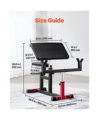 Vevor Preacher Curl Bench Adjustable Home Gym Biceps Machine Barbell Equipment