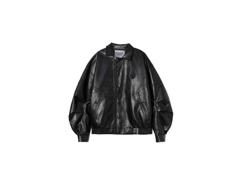Aelfric Eden Women's Zip Up Ruched Leather Jacket