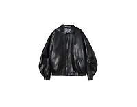 Aelfric Eden Women's Zip Up Ruched Leather Jacket