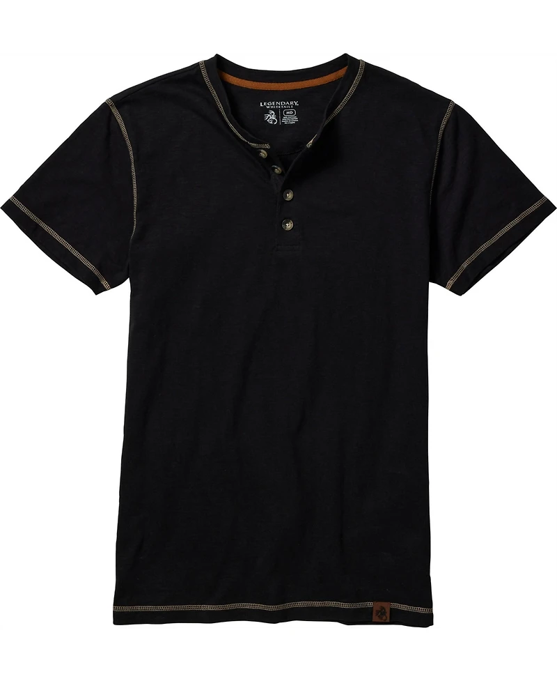 Legendary Whitetails Mens Maverick Slub Henley Short Sleeve Shirt