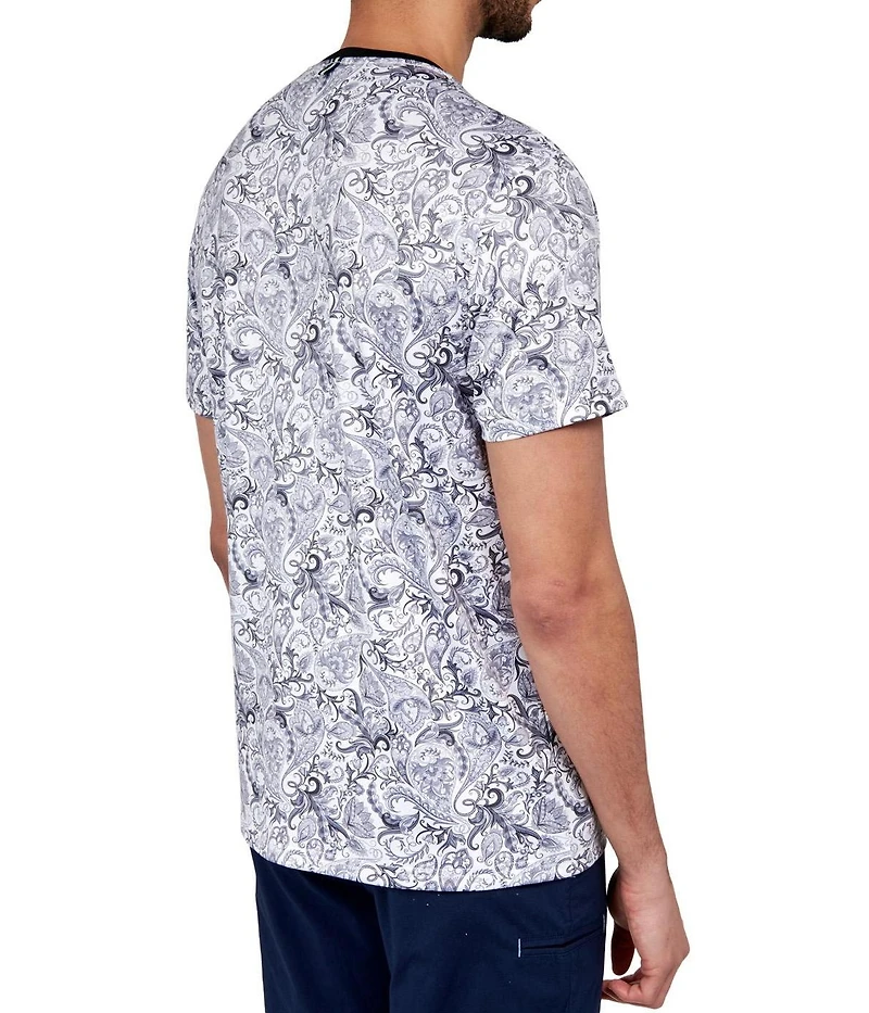 Society of Threads Men's Regular Fit Paisley Print Performance T-Shirt