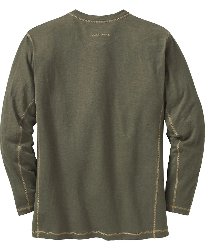Legendary Whitetails Mens Maverick Slub Henley Long Sleeve Shirt