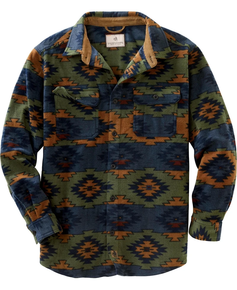 Legendary Whitetails Men's Heavyweight Navigator Fleece Long Sleeve Button Up Shirt