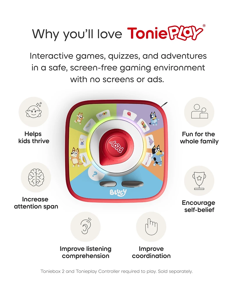 Tonies Tonieplay Bluey Screen-Free Audio Game, Ages 3+