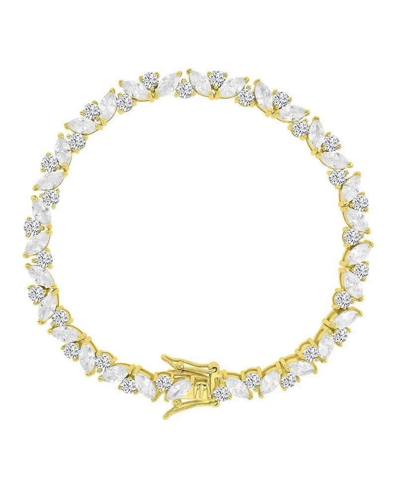 Macy's 14k Gold-Plated Slim Crystal Tennis Bracelet