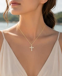 Macy's 14k Gold-Plated Mixed Cut Crystal Necklace