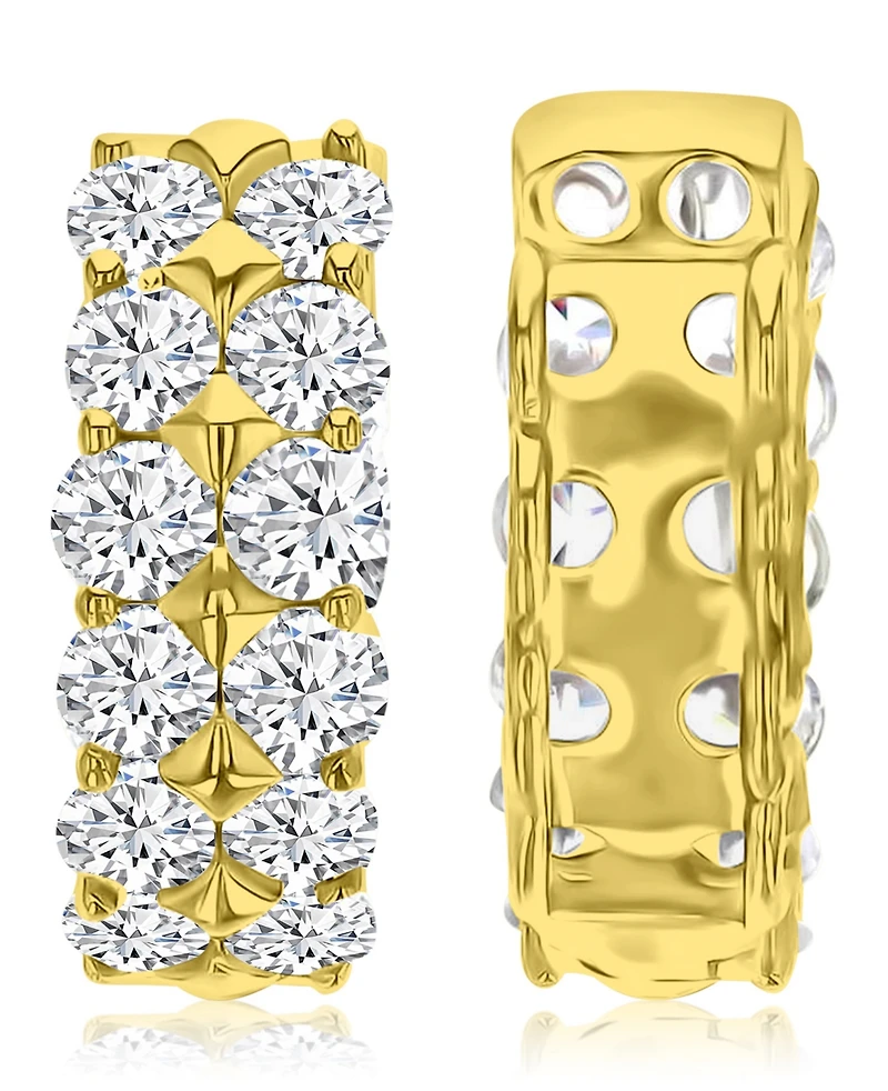 Macy's 14k Gold-Plated Two Row Huggie Earrings