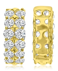 Macy's 14k Gold-Plated Two Row Huggie Earrings