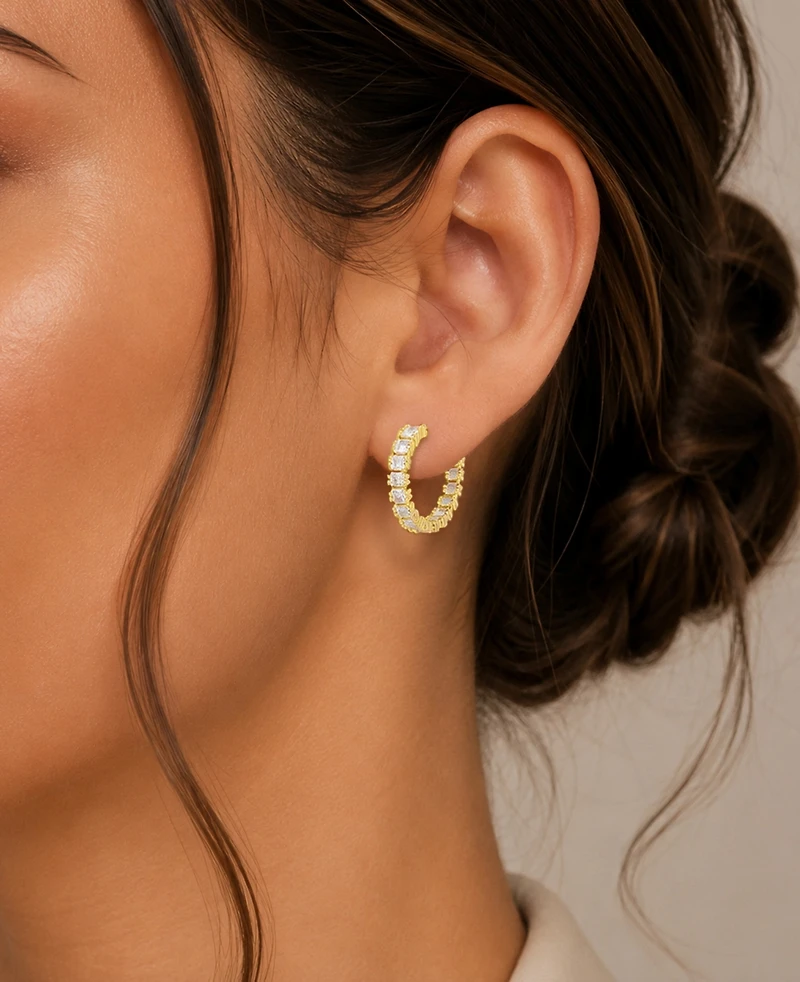 Macy's 14k Gold-Plated Elongated Radiant Earrings