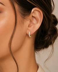 Macy's 14k Gold-Plated Casual J Shape Hoop Earrings