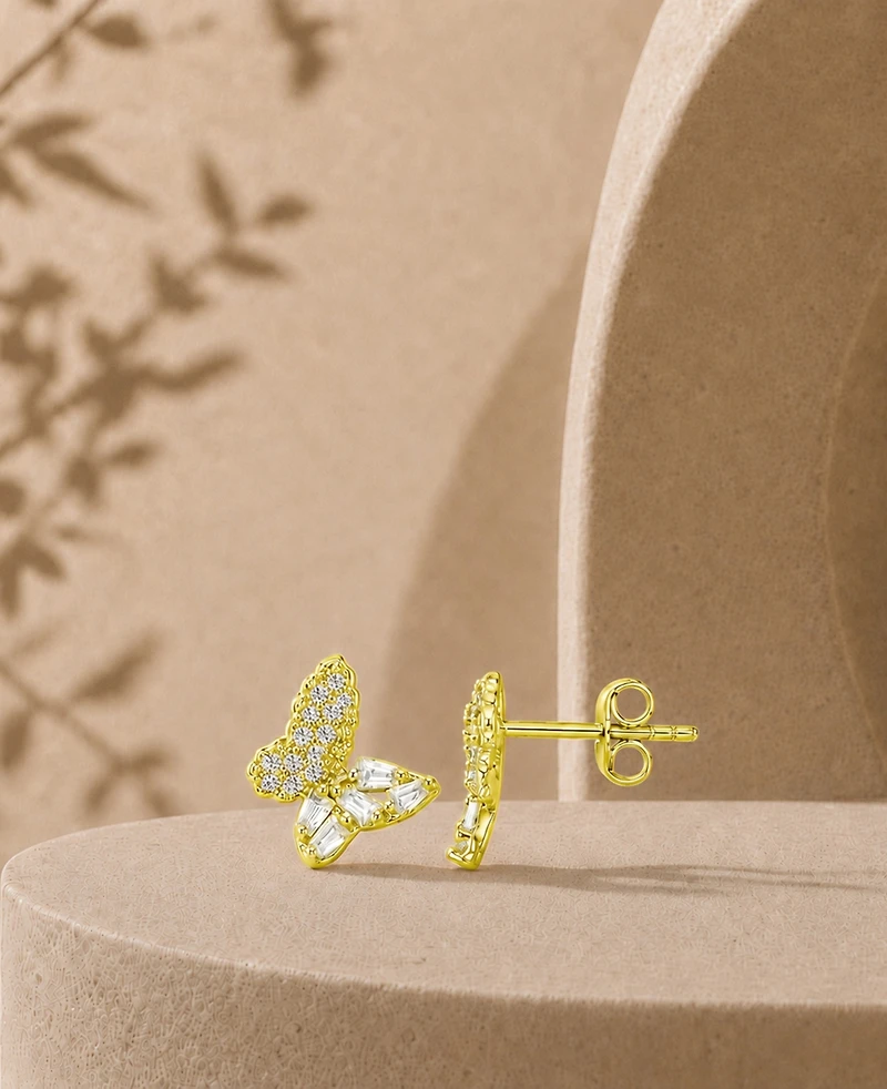 Macy's 14k Gold-Plated Shape Butterfly Earrings