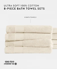 ienjoy Home 8-Pc. Plush Cotton Bath Towel Set, 54" x 30"