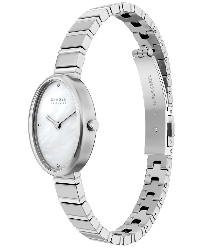 Skagen Women's Anita Oval Quartz Two-Hand Silver Stainless Steel Watch 20mm