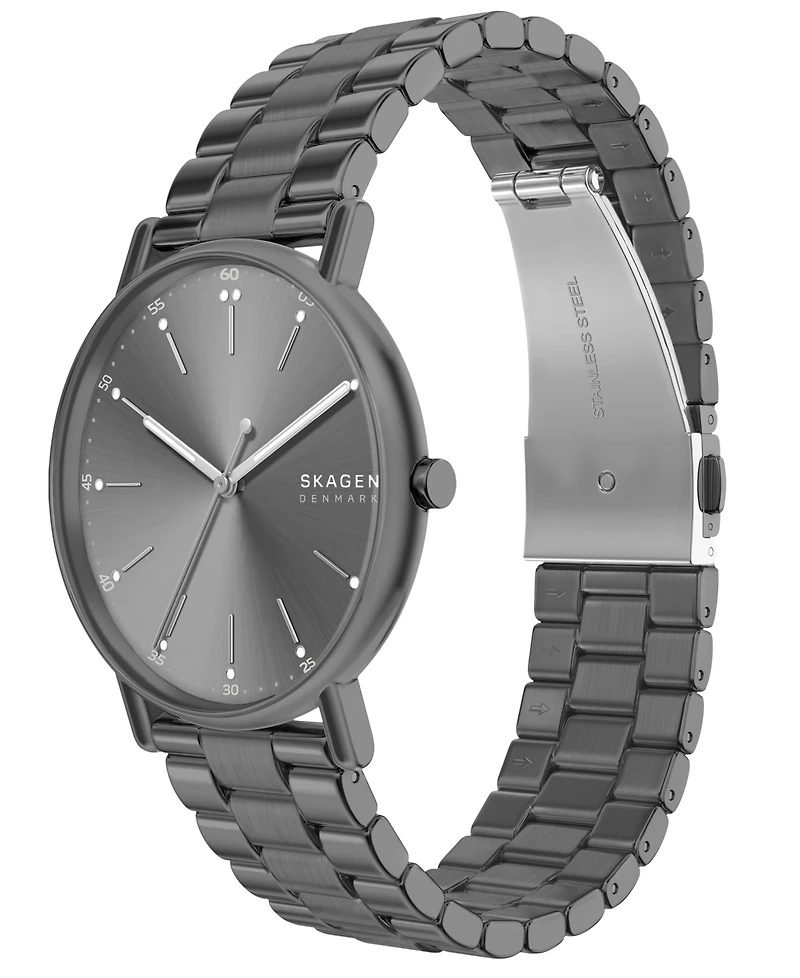 Skagen Men's Signatur Quartz Three-Hand Gunmetal Stainless Steel Watch 40mm