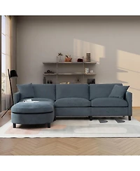 Streamdale Furniture Streamdale Sectional Sofa with Ottoman and Removable Cushions