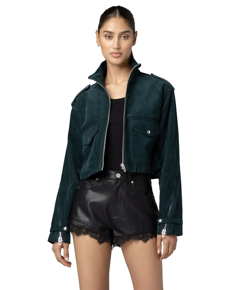 Blank Nyc Women's Mock Neck Corduroy Jacket