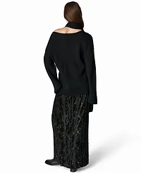 Donna Karan New York Women's Wide-Sleeve Scarf-Collar Sweater