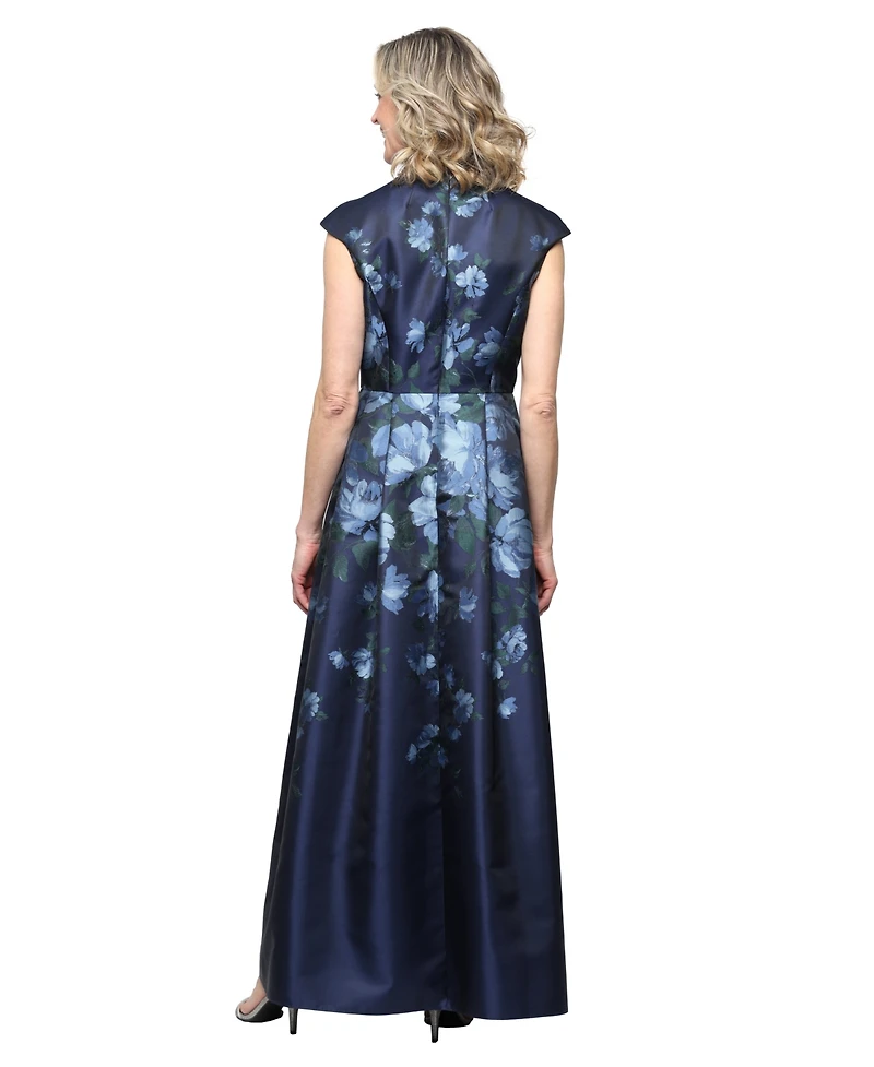 Alex Evenings Women's Long Jacquard A-Line Dress