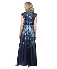 Alex Evenings Women's Long Jacquard A-Line Dress