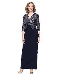 Alex Evening Women's Long Matte Jersey Empire Waist Dress
