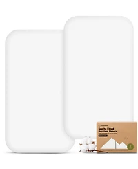 KeaBabies Organic Bassinet Sheet for Boys, Girls, 2-Pack Soothe Bassinet Sheets for Baby Delight Dreamer Bedside Sleeper