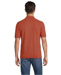 Lands' End Men's Short Sleeve Texture Stitch Button Through Sweater Polo