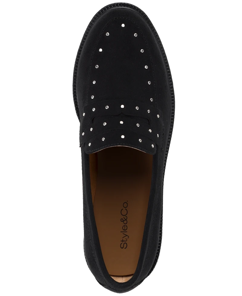 Style & Co Women's Ammber Round Toe Block Heel Loafers, Macy's Exclusive