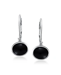 Bling Jewelry Simple Bezel Set Dangle Earrings with Amber Jade Moonstone Onyx