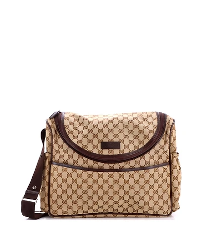 Pre-Owned Gucci Diaper Crossbody Bag Gg Canvas