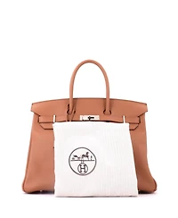 Pre-Owned Hermes Birkin 35 Handbag Tressage Brown Swift and Palladium Hardware