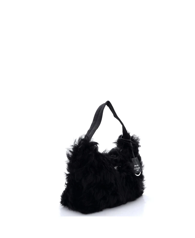 Pre-Owned Prada Mini Re-Edition 2000 Hobo Shearling