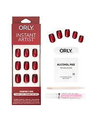 Orly Crawfords Wine Cat Eye Instant Artist Short Soft Square Press-On Nail Set