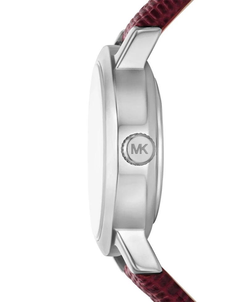 Michael Michael Kors Women's Maude Three-Hand Oxblood Leather Watch 21mm