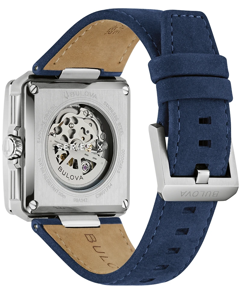 Bulova Men's Automatic Marc Anthony Series X Leather Strap Watch 41mm