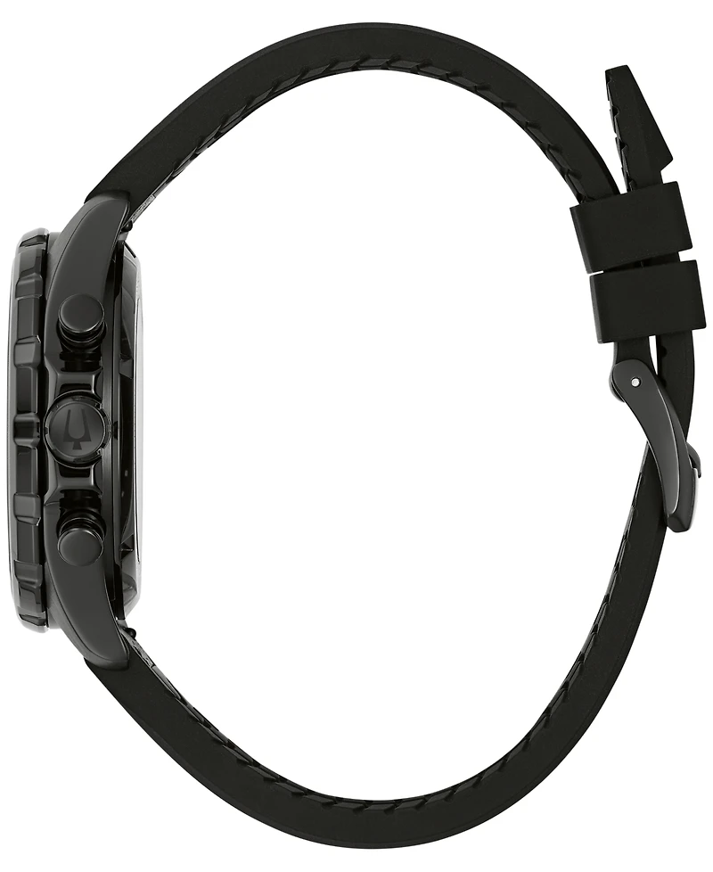 Bulova Men's E1 Grand Prix Series B Black Leather and Silicone Rubber Watch 41mm