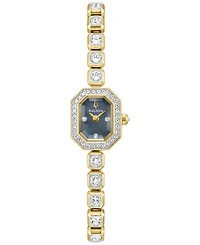 Bulova Women's Box Set Crystal Gold-Tone Stainless Steel Bracelet Watch 15mm