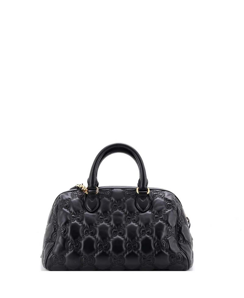 Pre-Owned Gucci Medium Ophidia Convertible Boston Top Handle Bag Gg Matelasse Leather
